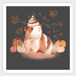 Fall Guinea Pig Sticker